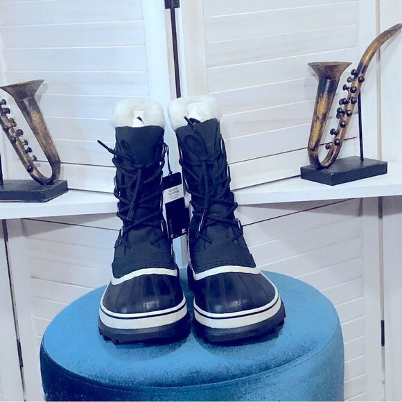 Sorel Caribou Waterproof Snow Boots Black Stone Size 7.5 - Picture 8 of 10